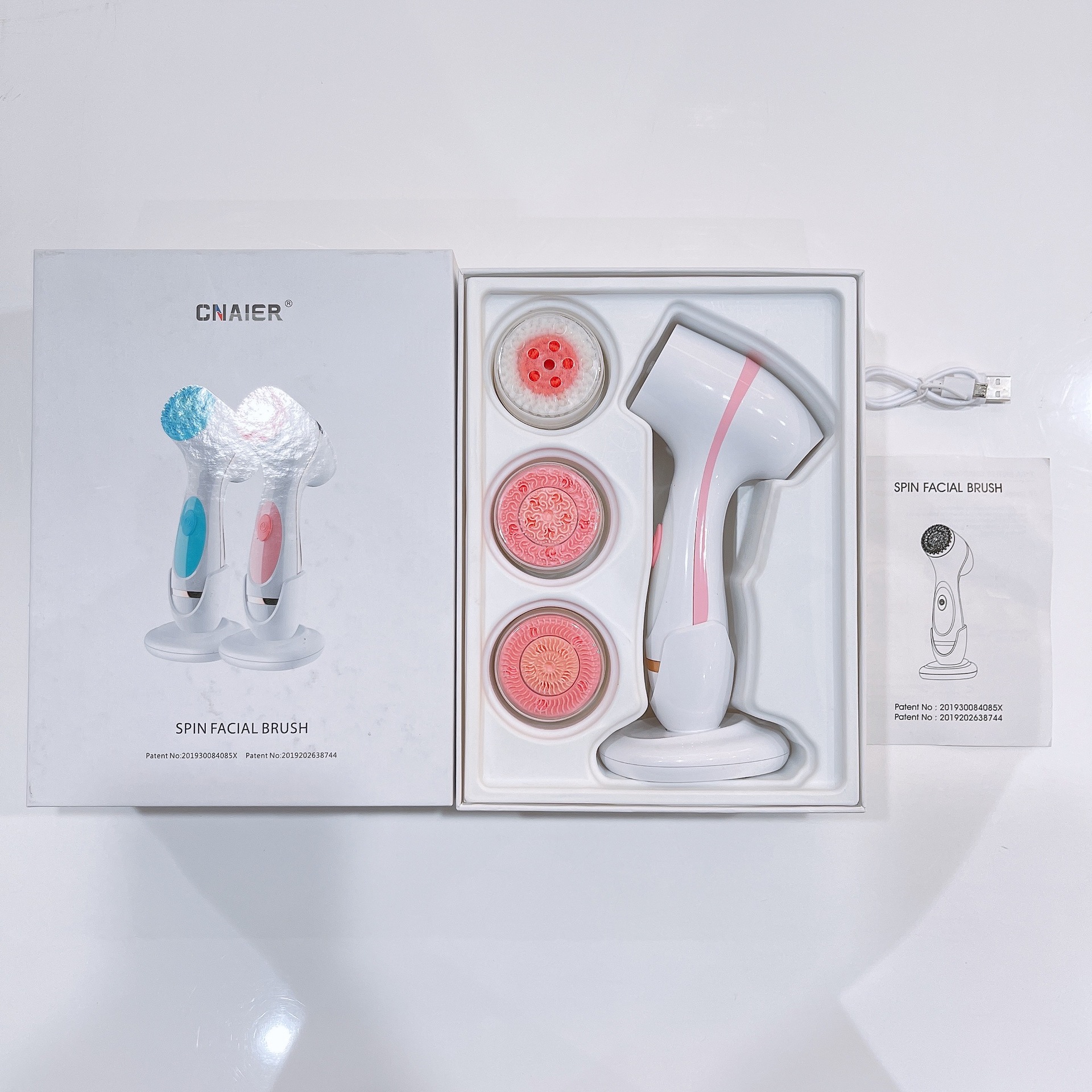 Máy Rửa Mặt Siêu Sạch Spin Facial Brush Cao Cấp-Xoay 360 Độ