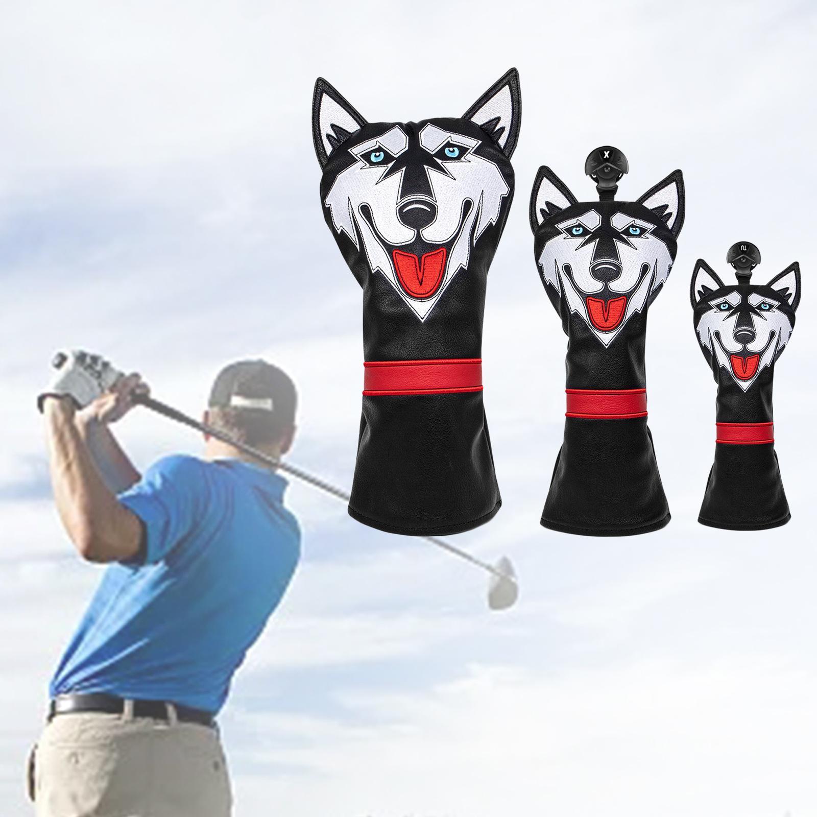 3Pcs Fashion Golf Club Head Covers Wood Headcover Protective Sleeve Golfer Gift