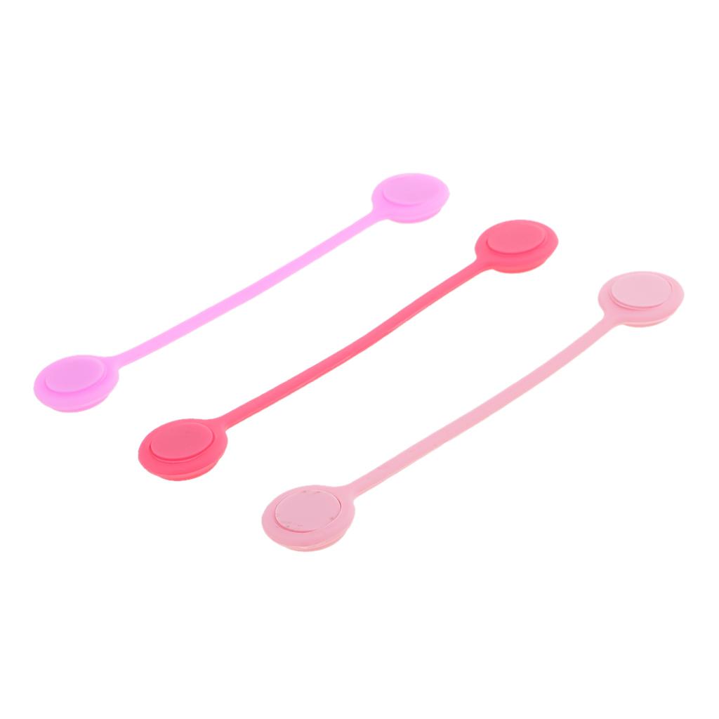 3Piece Magnetic Cord Winder Wrap for Headphones/ Date USB Cable, Cute Candy Color Soft Silicone Earphone Cable Cord Organizer
