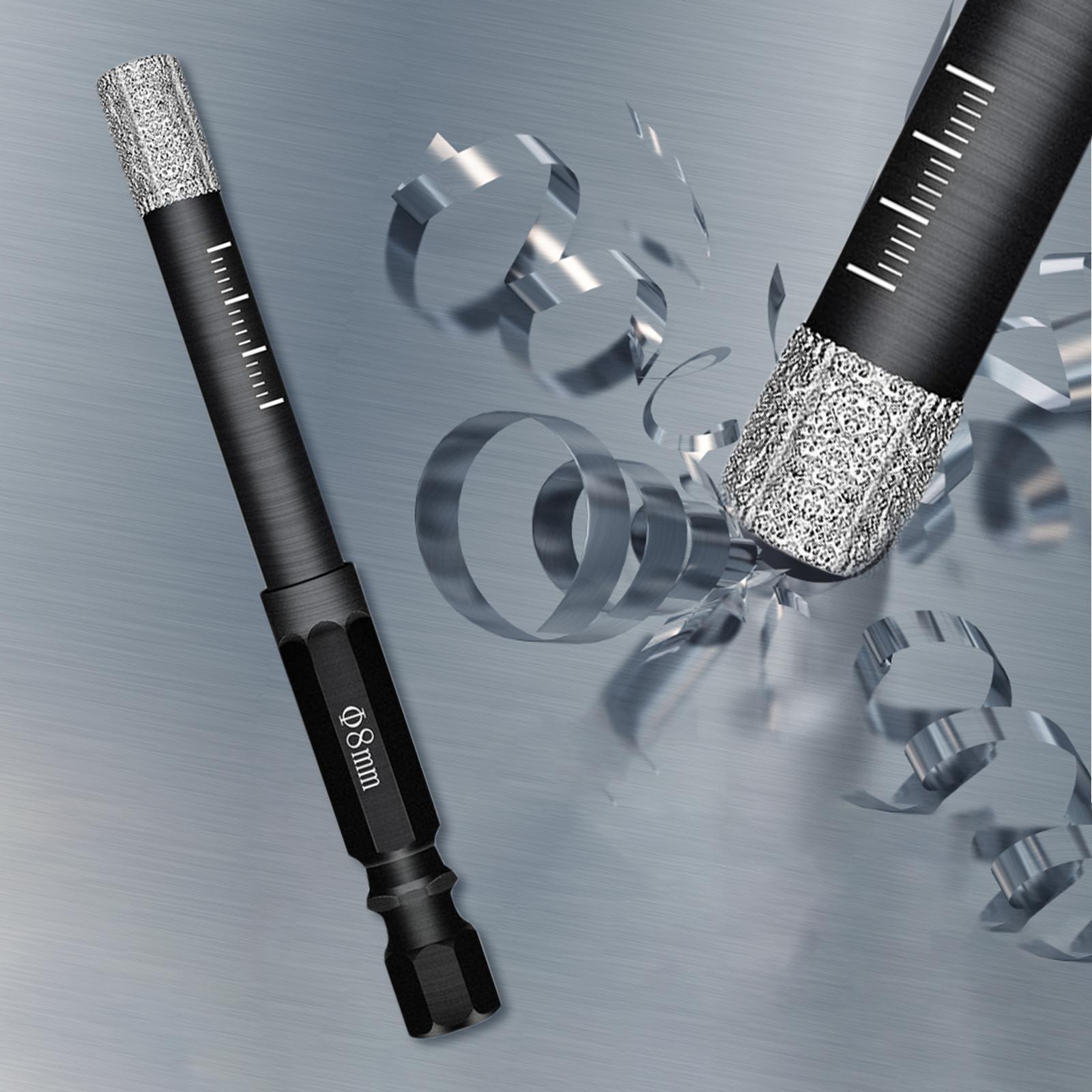 Universal Diamond Dry Drill Bit Set 8/10/12mm for Ceramic Marble Stone Hard