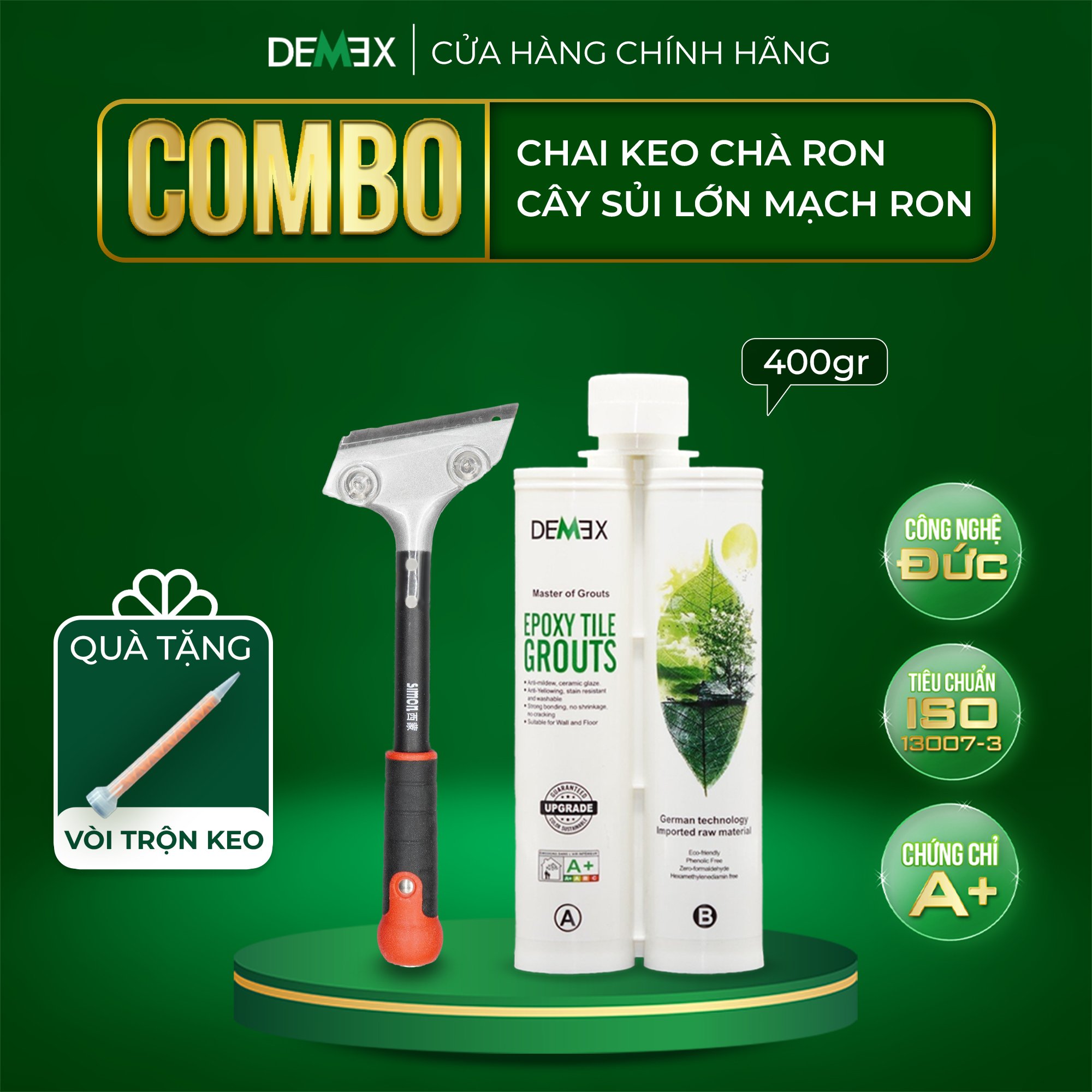 Combo 1 Chai Keo Chà Ron, 1 Cây Sủi Lớn Mạch Ron DEMEX