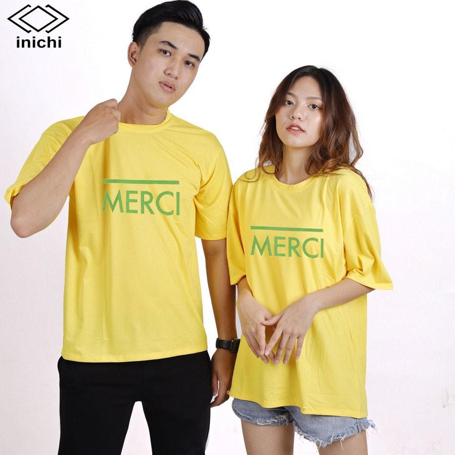 Áo thun Unisex INICHI tay lỡ form rộng phong cách hình in chữ MERCL - IC655