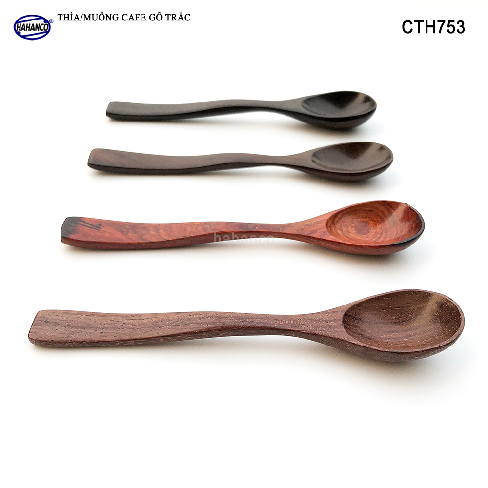 Thìa Cà Phê, muỗng pha trà, gỗ Trắc/Cẩm Chuôi uốn lượn sóng/Độc đáo - CTH753