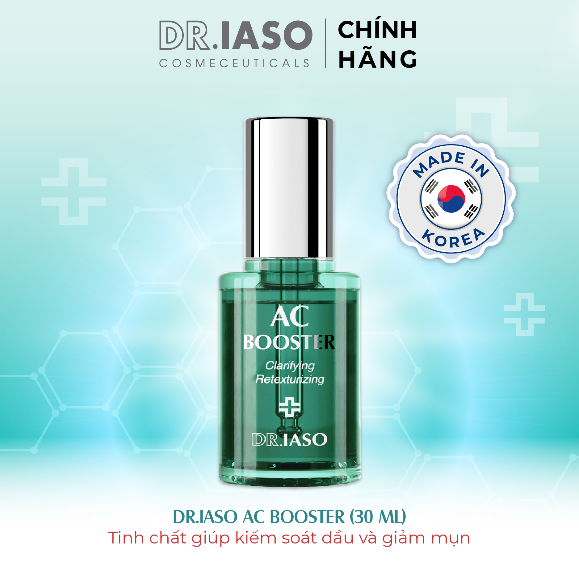 D41 Tinh chất giúp kiểm soát dầu và giảm mụn Dr IASO Ac Booster 30ml