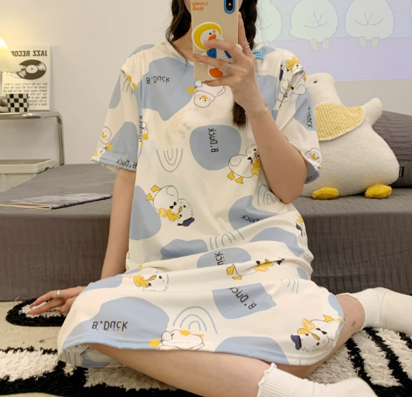 Váy ngủ bầu và sau sinh cho con bú ti SLEEPY - Đầm mặc nhà cho mẹ - Đồ ngủ Cotton thời trang mùa hè Đẹp Giá Rẻ Bigsize