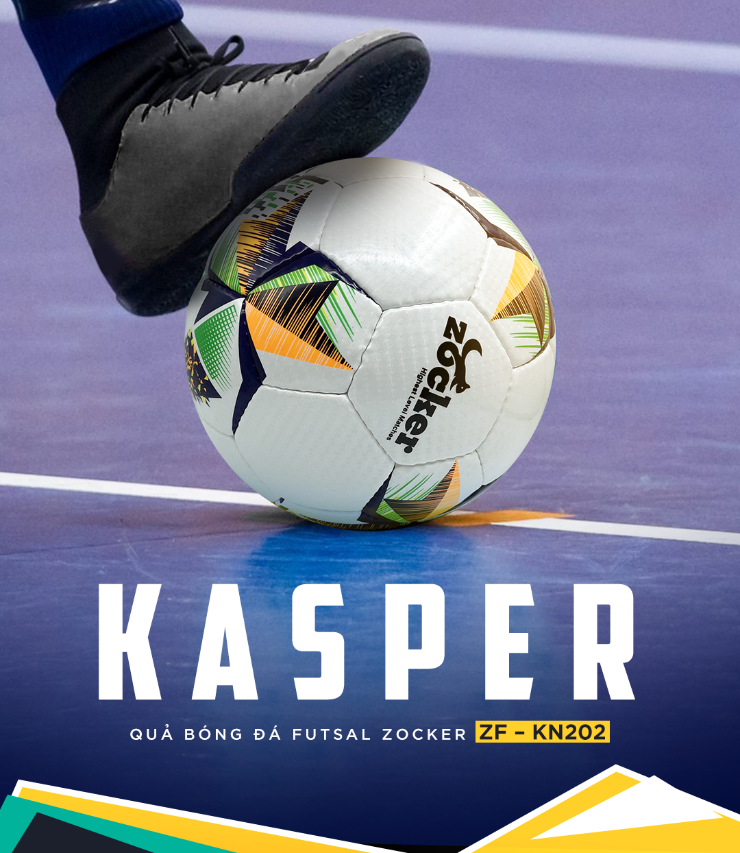 Quả bóng đá futsal Zocker Kasper ZF-KN202 ver 2023 mới nhất