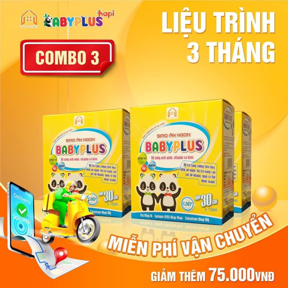 (COMBO 5 HỘP) SIRO ĂN NGỦ NGON BABYPLUS-GIÚP BÉ ĂN NGON NGỦ NGON CẢI THIỆN CÂN NẶNG-CẢI THIỆN TÁO BÓN-CẢI THIỆN GIẤC NGỦ