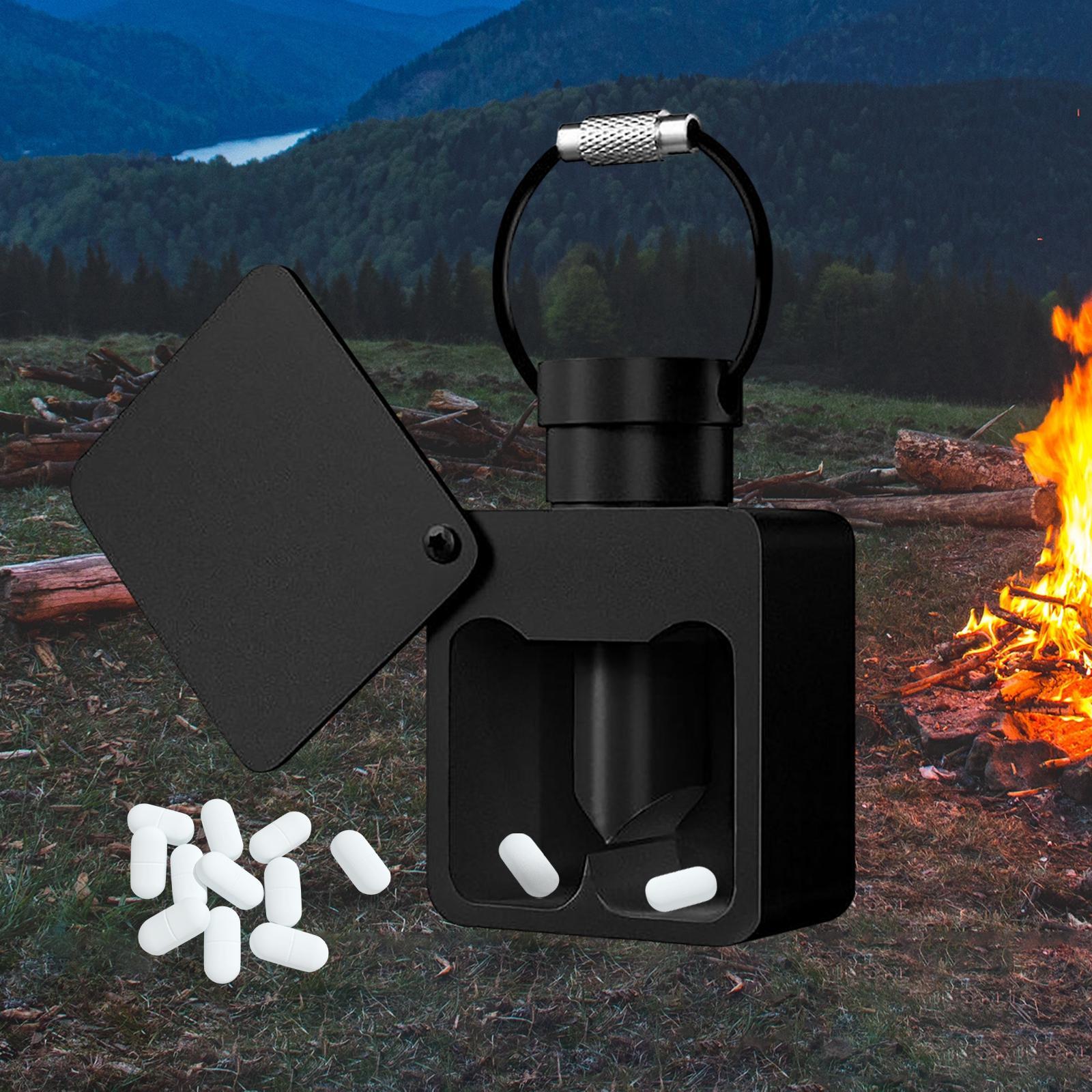 Medicine Storage Box with Pill Cutter Bottle Pill Pendant Necklace for Home Use Capsule