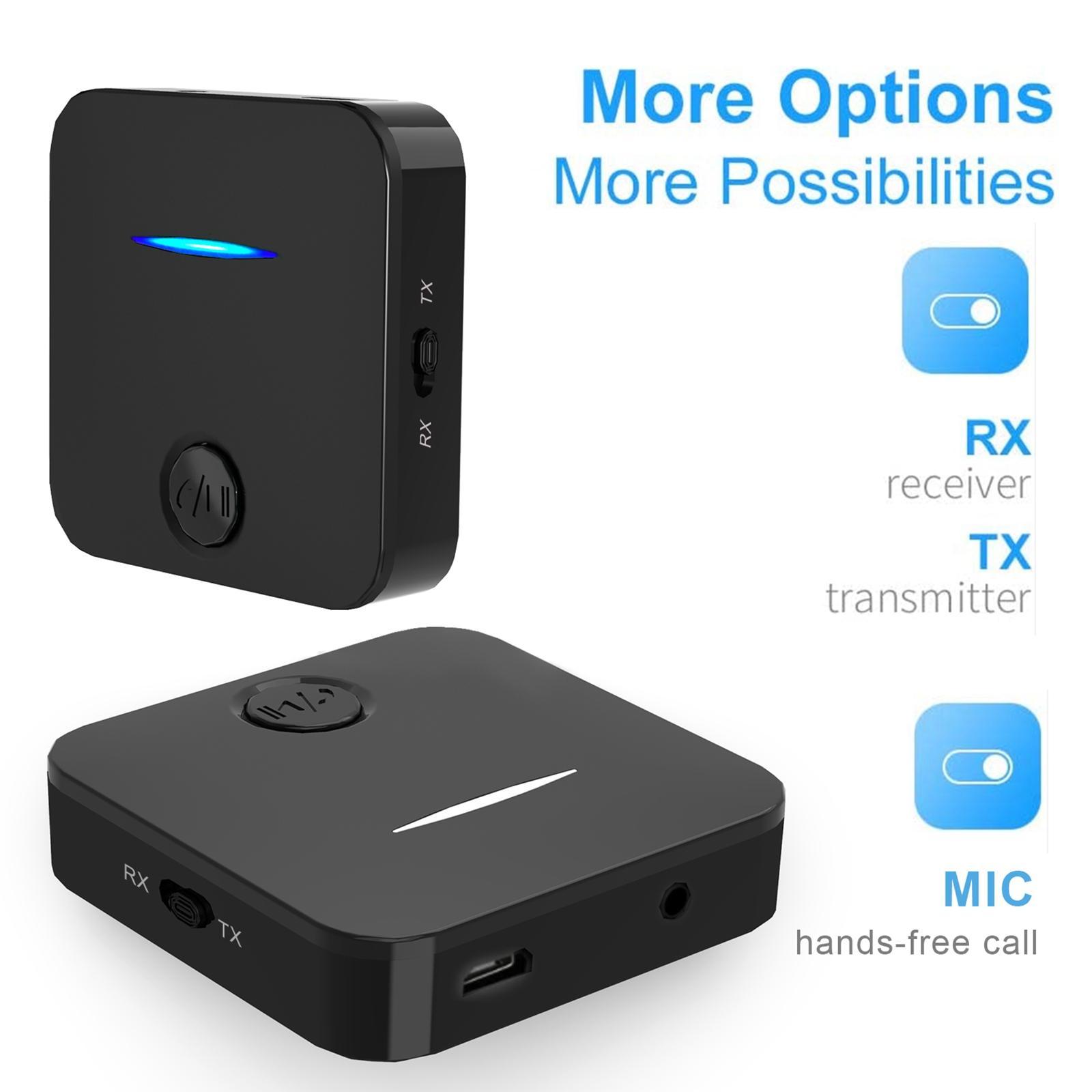 2x Wireless Bluetooth 5.0 Audio Transmitter Receiver Adapter SBC for TV PC Car