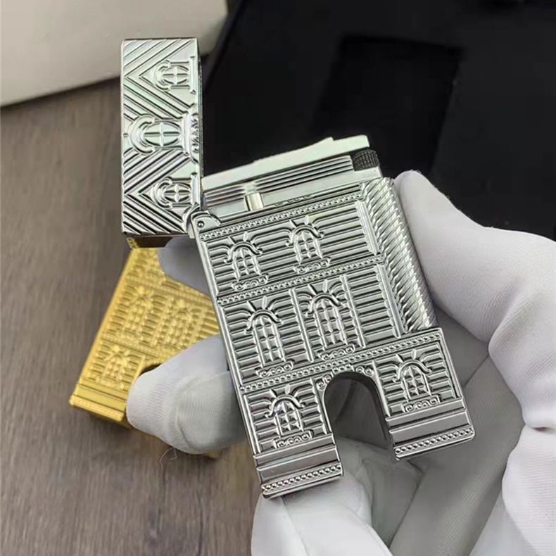 Vỏ Hột Quẹt Bật Lửa Gas Đá DP2107 Họa Tiết Hình Chiếc Cổng Độc Đáo - Màu Vàng/Bạc