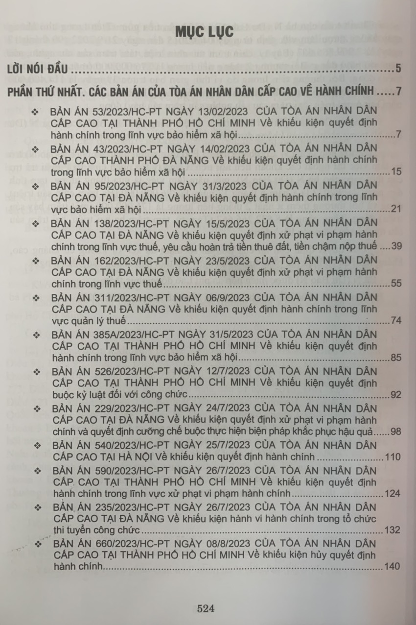 Combo 4 cuốn Tuyển tập các bản án của Tòa án nhân dân cấp cao