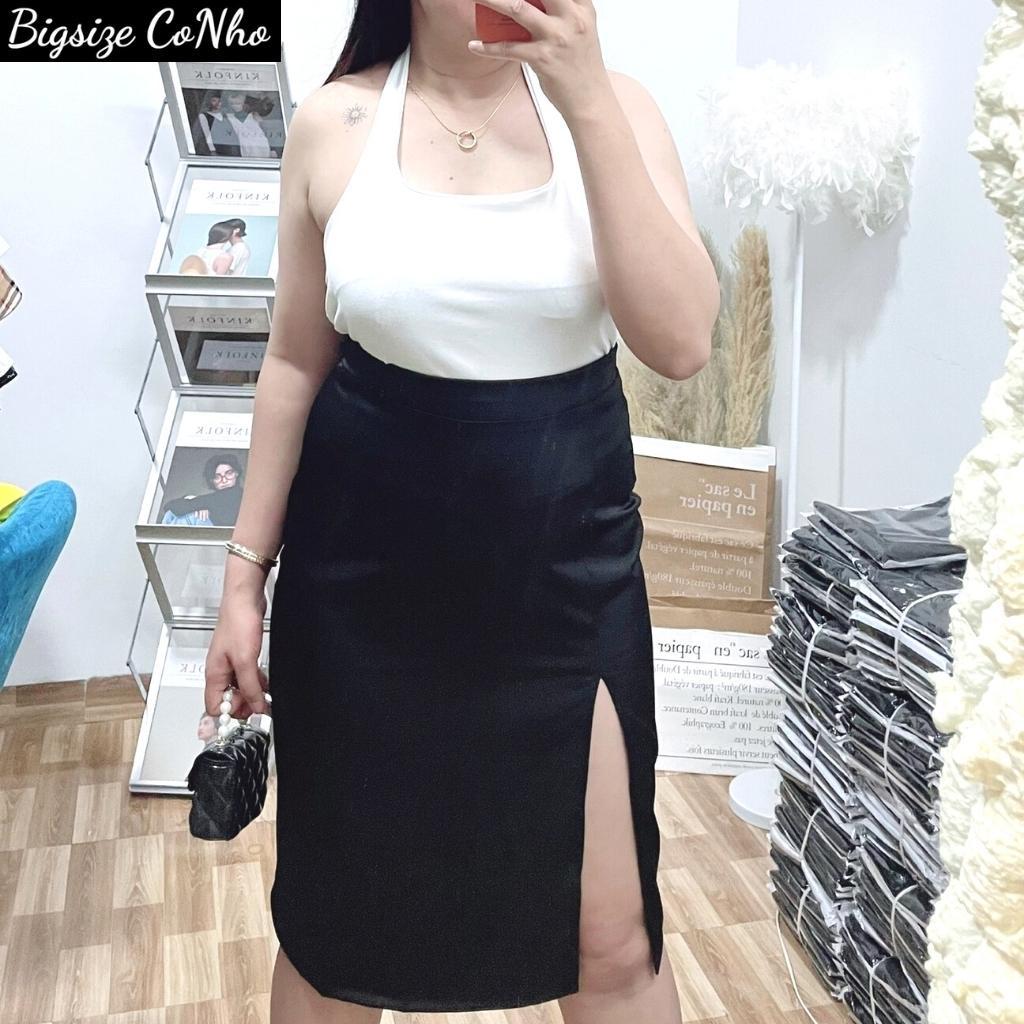 Chân váy A bigsize nữ xẻ tà dài, Chân váy dài form rộng có khoá sau CVD