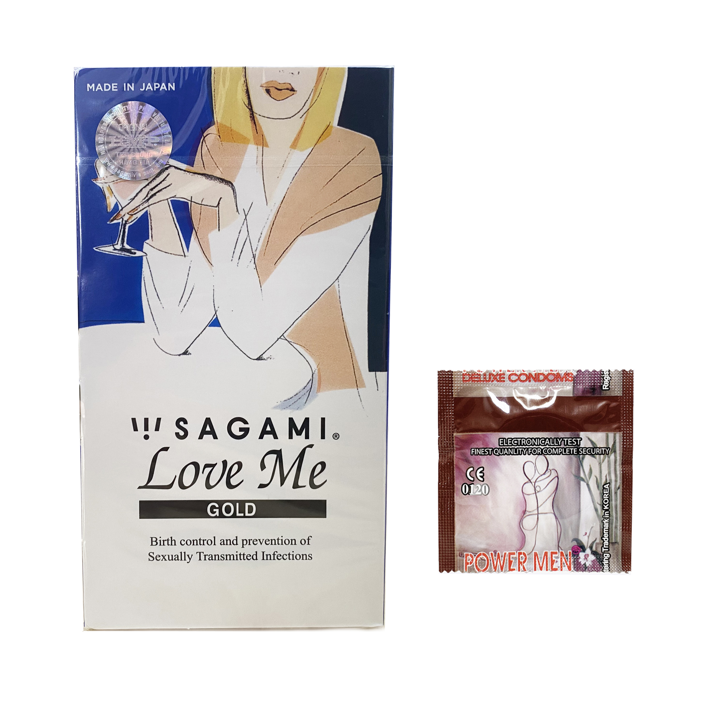 Bao Cao Su Mỏng Trơn Ôm Khít Sagami Love Me Gold + Bcs Gai Power Men - Hàng Chính Hãng 100% - Che Tên Sản Phẩm