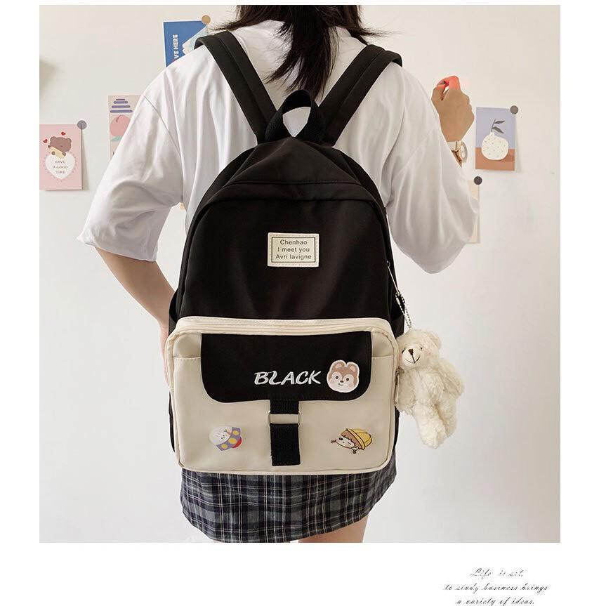 Balo nữ đẹp đi học thời trang ulzzang chống nước cao cấp giá rẻ dễ thương tặng kèm sticker cá tính BL 14