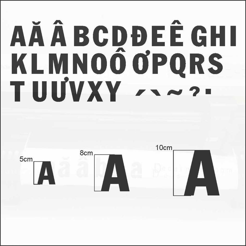 Bảng chữa cái Tiếng Việt bằng Decal có keo sẵn