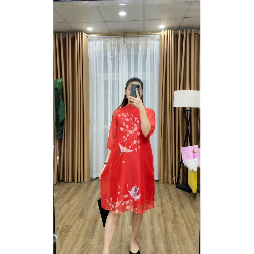 Váy bầu xinh dáng suông thời trang chất lụa trượt nhật 45-65kg