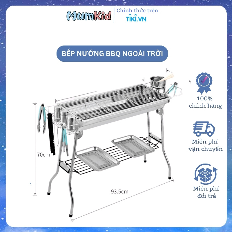 Bếp Nướng Than Hoa Ngoài Trời Gấp Gọn, Bếp Nướng BBQ Có Thể Mang Đi Du Lịch Dã Ngoại - Hàng Chính Hãng