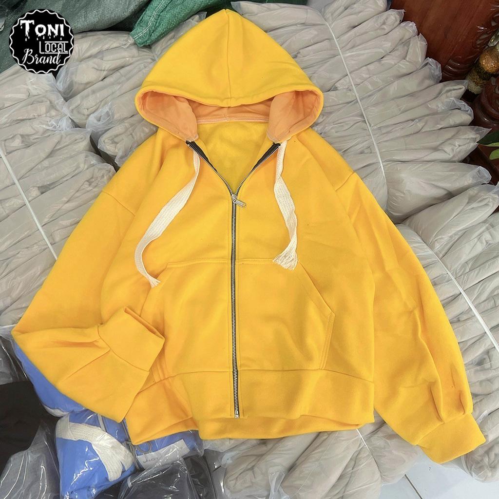 Áo Hoodie Basic Nỉ Ngoại Dây To - Áo Khoác Nỉ Trơn form bán lửng Unisex (HD100 - Ảnh Thật)