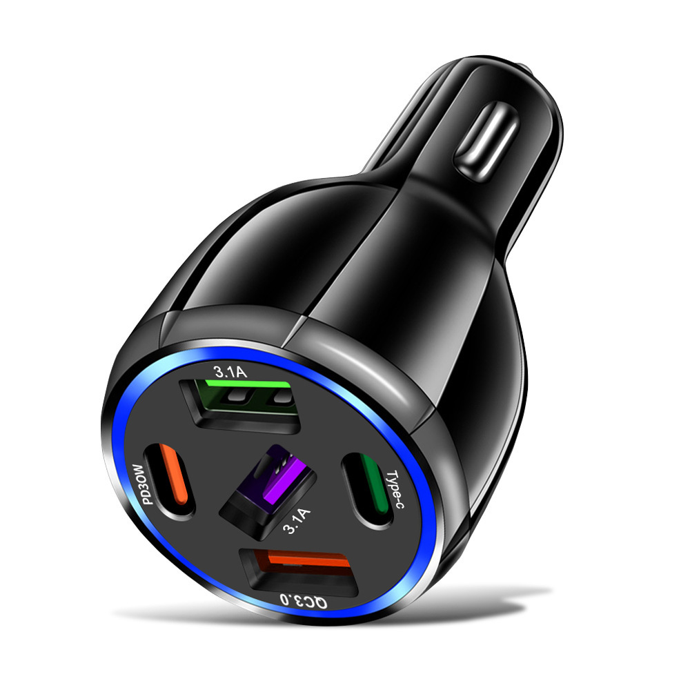 Tẩu chia sạc trên xe ô tô 4/5 Cổng USB Type C Có Hỗ Trợ Sạc Nhanh 3.0
