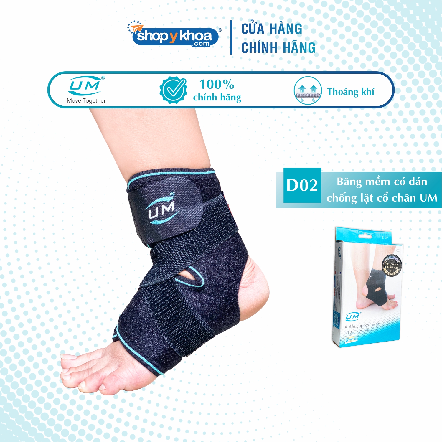 Băng Mềm Có Dán Chống Lật Cổ Chân United Medicare D02 - Uni