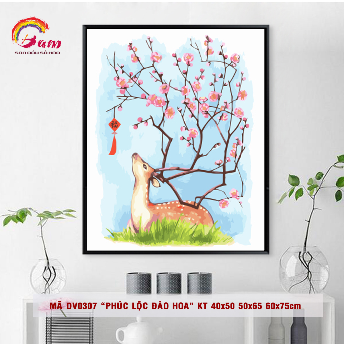 Tranh sơn dầu số hoá tự tô màu Gam DV0307 40x50cm căng sẵn khung