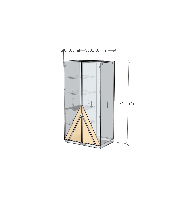 [Happy Home Furniture] CHARIS , Tủ quần áo 2 cửa mở, 90cm x 59cm x 176cm ( DxRxC), TCM_121