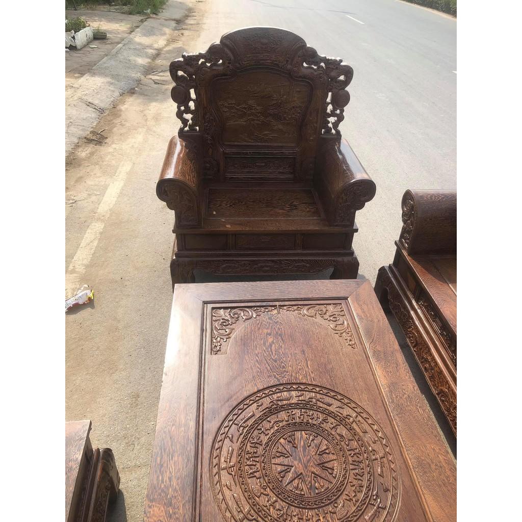 Bộ Bàn Ghế Khổng Tử Gỗ Mun Đuôi Công
