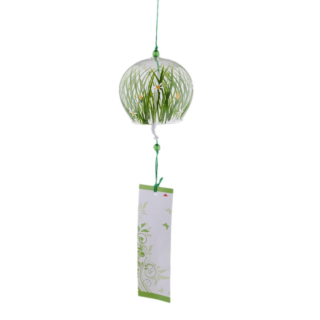 2X Glass Windchimes Japanese Style Hanging Blessing Bells Home