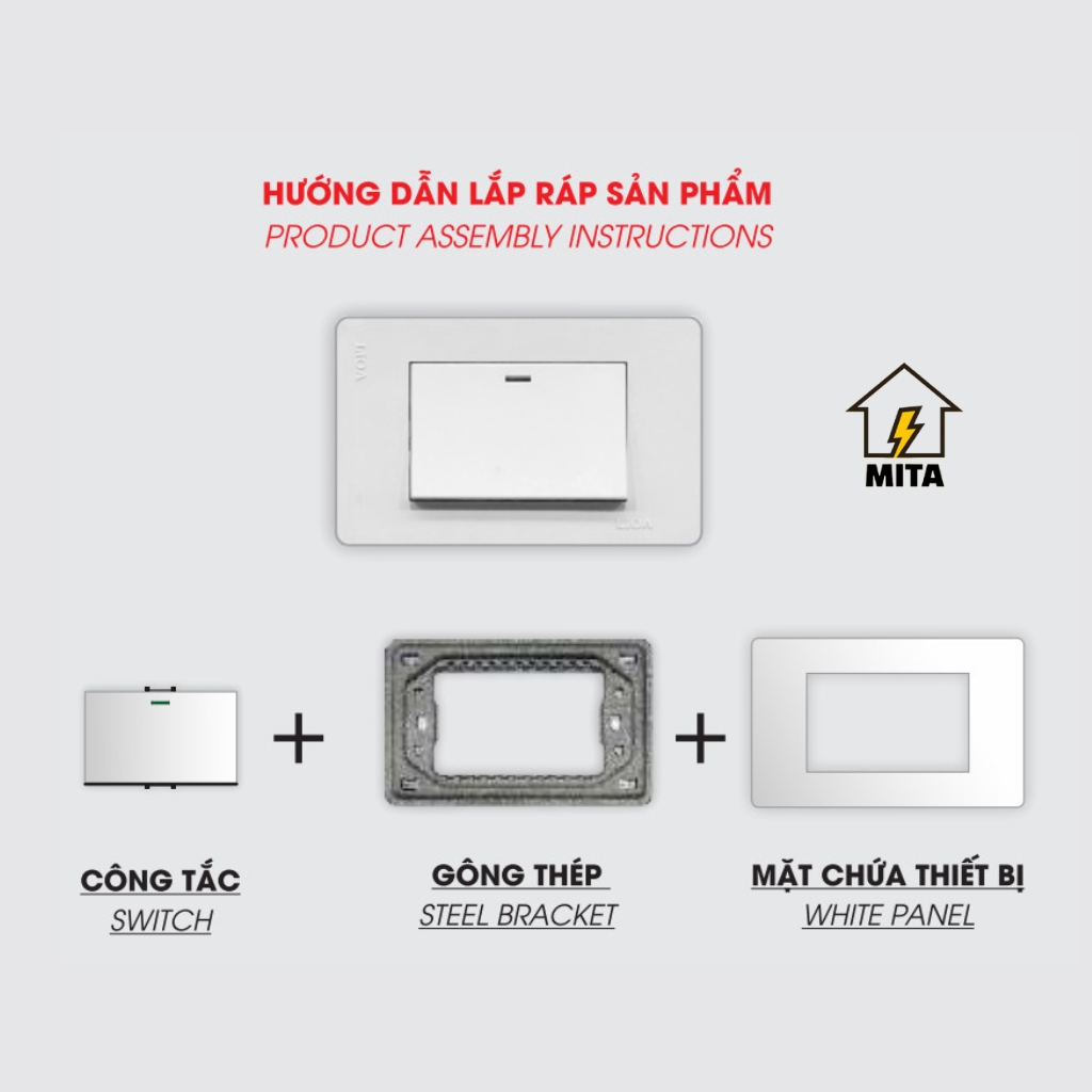 Mặt Chứa Module Ổ Cắm Công Tắc Âm Tường LiOA Luxury Series