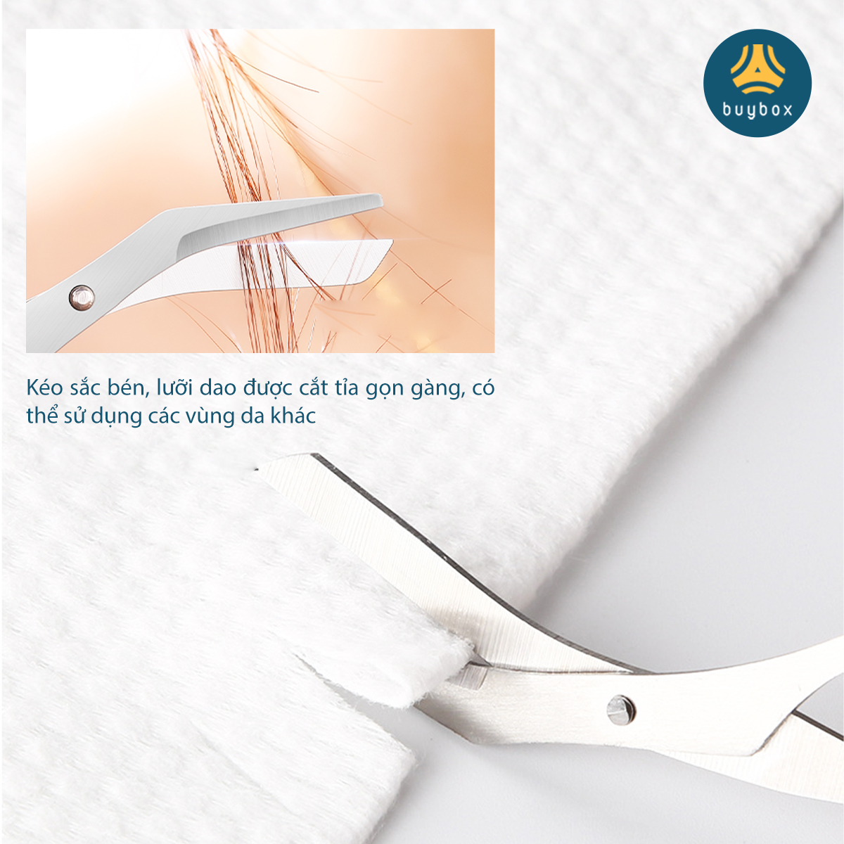 Bộ tỉa lông mày chất liệu nhựa cứng chắc chắn, dễ sử dụng, thiết kế gấp gọn tiện lợi dễ bảo quản - BuyBox -BBPK348