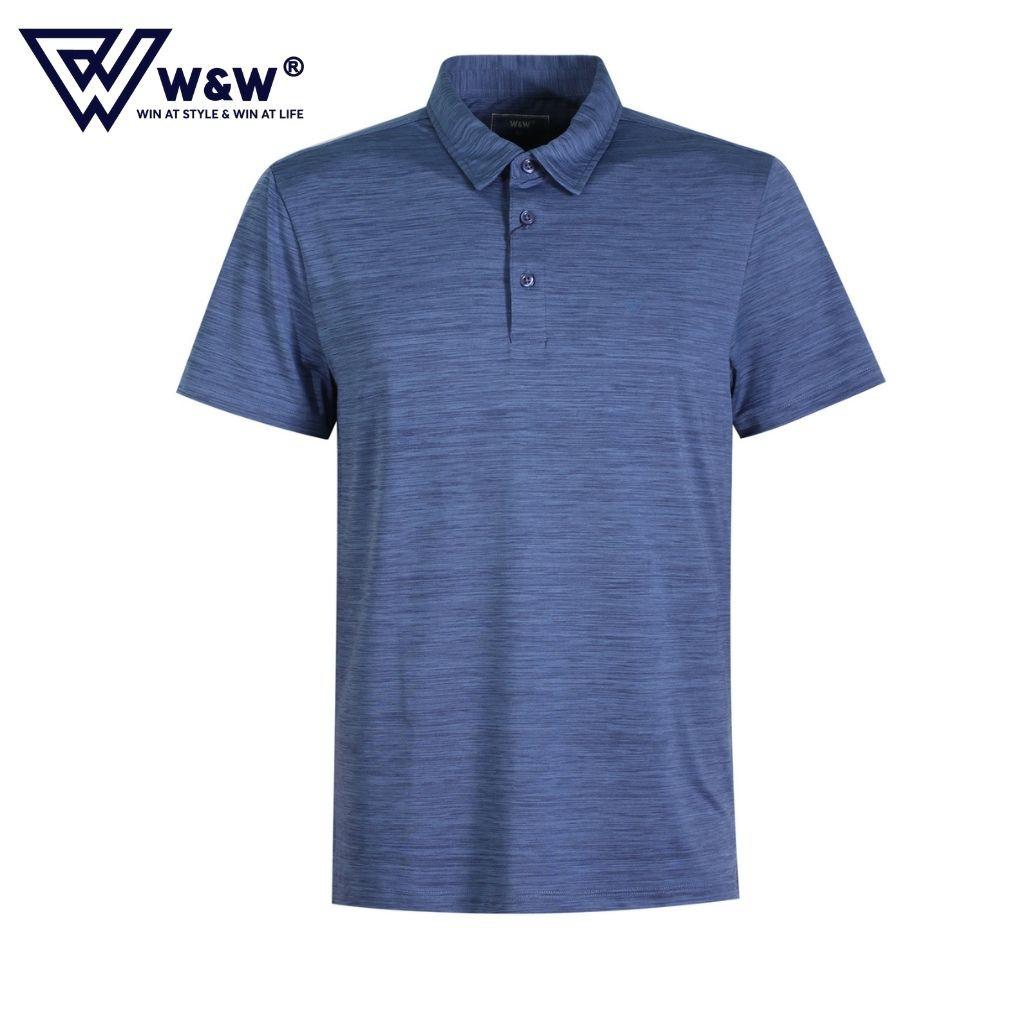 Áo Thun Polo Nam W&amp;W Dáng Regular Fit- Cổ Bẻ Đức Thiết Kế Ba Cúc Cài Ngắn Tay, Chất Liệu Thoáng Mát WPO75R