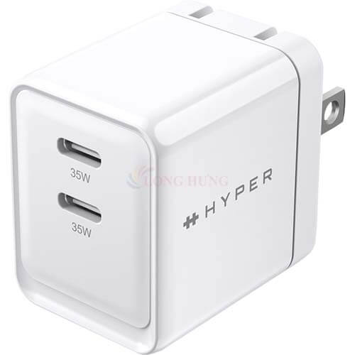 Cốc sạc HyperJuice GaN II Dual USB-C PPS 33W/PD 35W HJG35NA - Hàng chính hãng