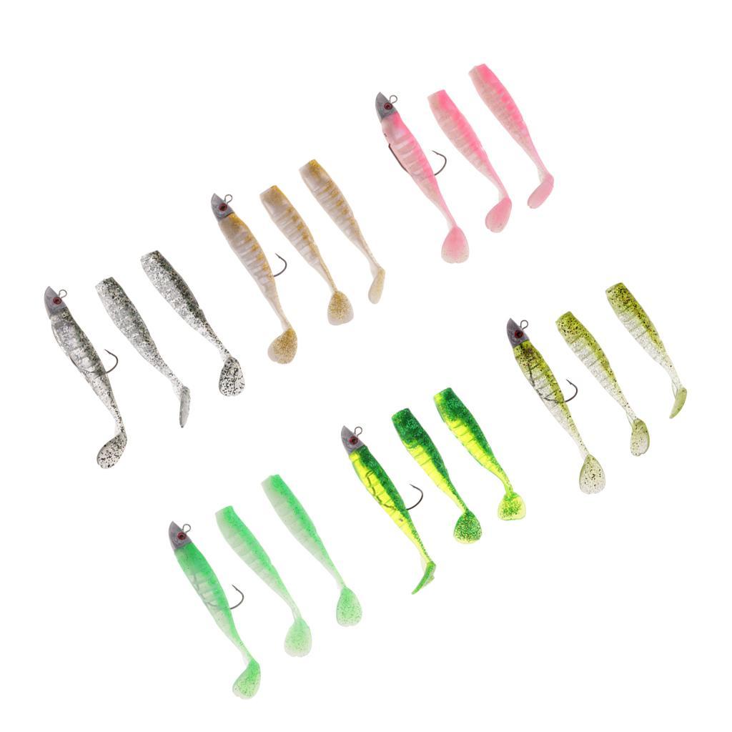 Lead Jig Head Bait Lure Artificial Soft Lure Bait Crankbait with Barbed Hook