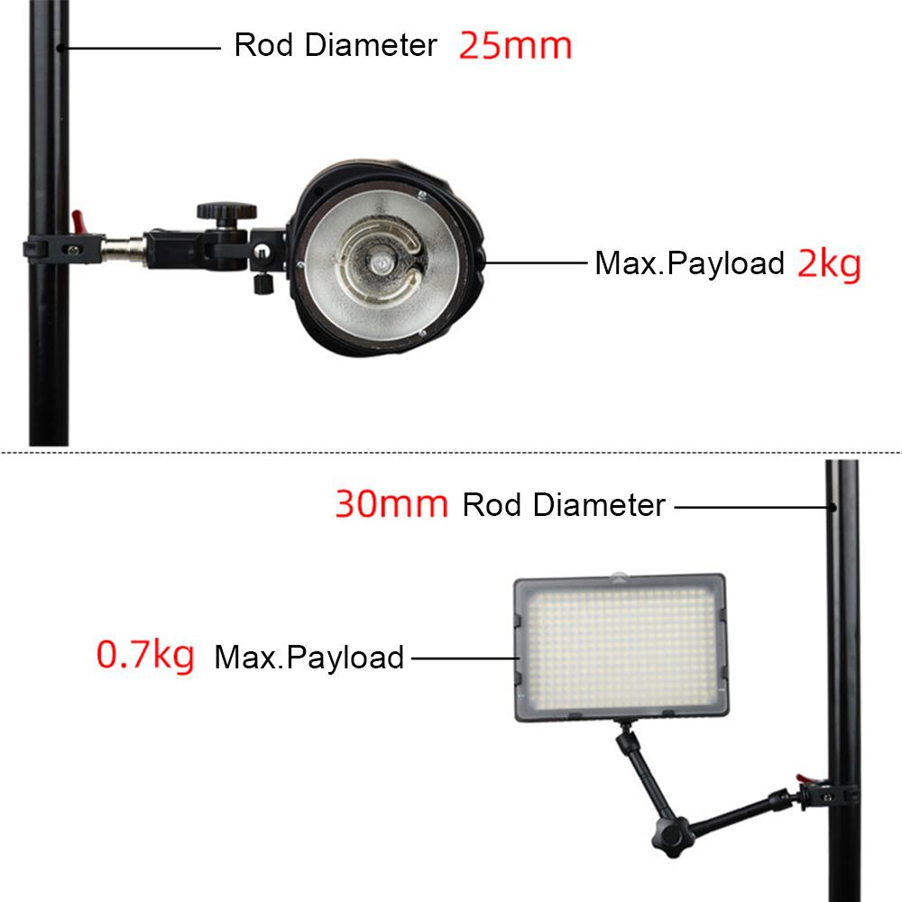 Kẹp cua tải trọng 2-5KG với Chủ đề 1 / 4in 3 / 8in cho đèn LED Speedlite giám sát trường