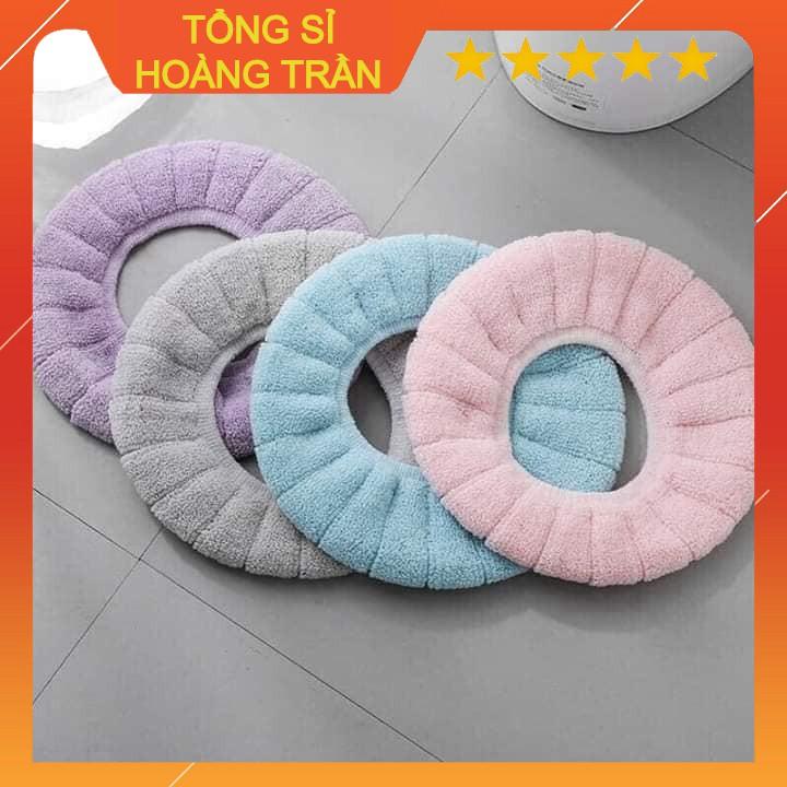 (Sỉ Lẻ Giá Rẻ) Miếng lót bồn cầu bông nỉ chống lạnh mông :D