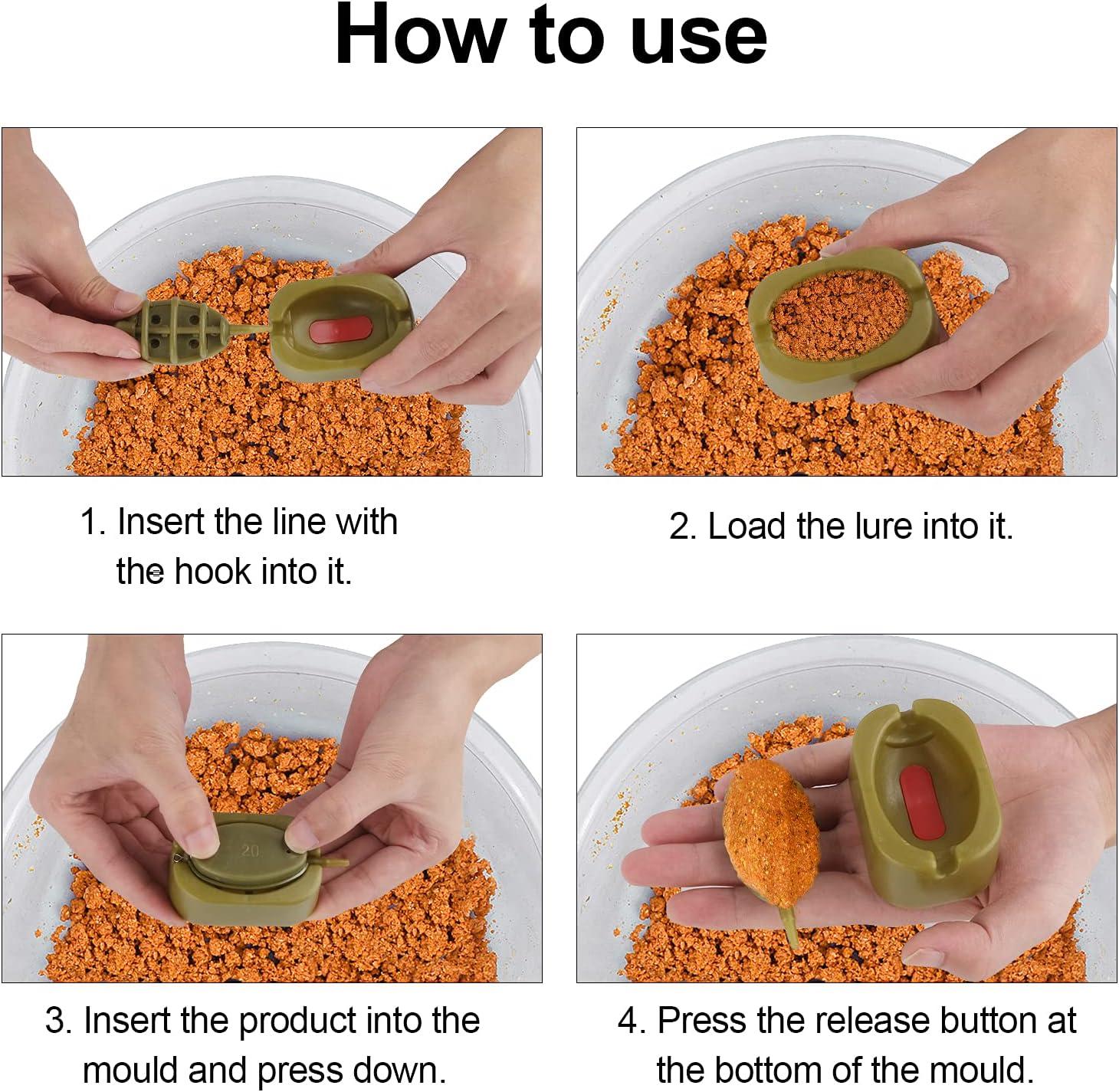 8 Cái Method Feeder, Fishing Inline Feeder Set, Carp Fishing Feeder Bộ bằng nhựa Inline Carp Feeder, with Bait Shape Phụ kiện câu cá chép 15/20/25/35g