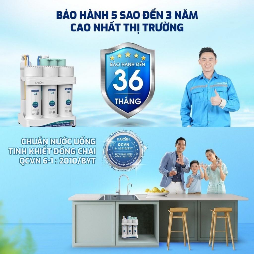 Máy Lọc Nước Để Gầm KAROFI KAQ-U05 PRO,10 Lõi Màng RO 100GPD Purifim sản xuất tại Mỹ, Hàng Chính Hãng