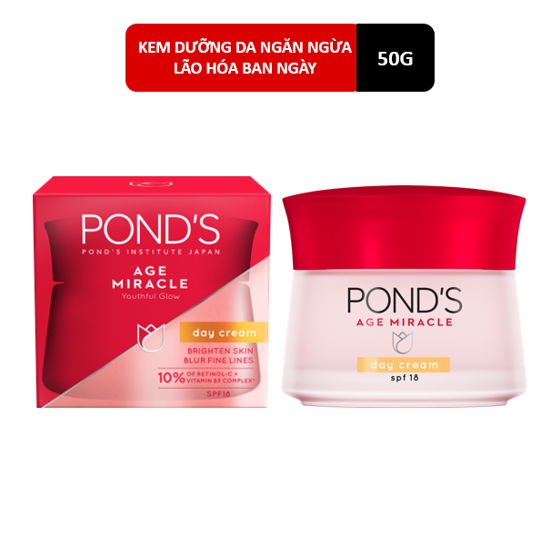 kem dưỡng lão hóa pond ban ngày Age Miracle Day Cream SPF 18 PA++ 50g-đỏ  ( không xuất hóa đơn đỏ )