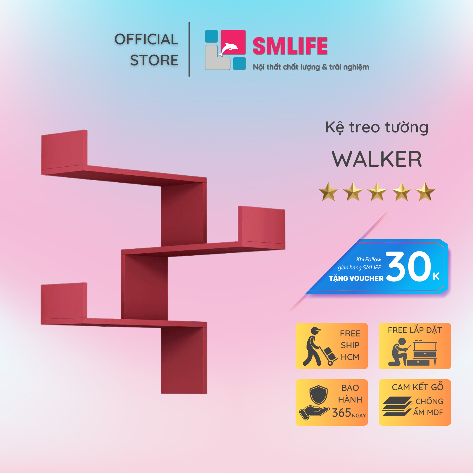 Kệ trang trí mini tiện dụng SMLIFE Walker