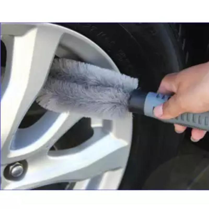 Bàn chải cọ rửa làm sạch lốp ô tô (Xám) Tặng Kèm Bộ 4 miếng dán chống xước tay cửa xe ô tô