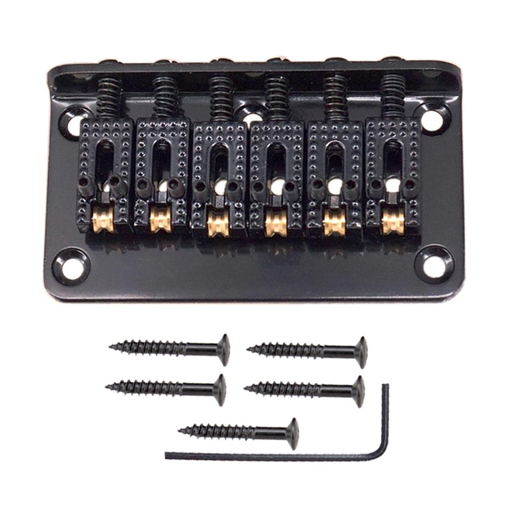 1 Set Electric Guitar Roller Saddle Bridge Tailpiece Scew Wrench Black