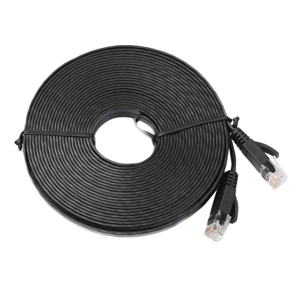 FLAT Ethernet Network LAN Patch Cable RJ45 for PS3// Black 2 Meters