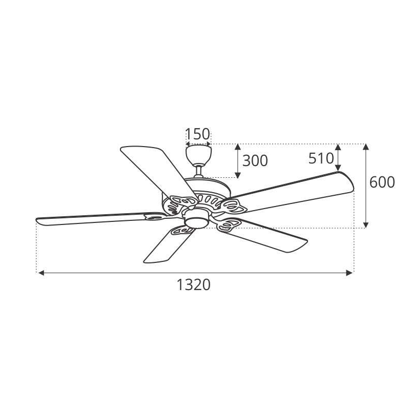 Quạt trần trang trí không đèn model F62 ORB