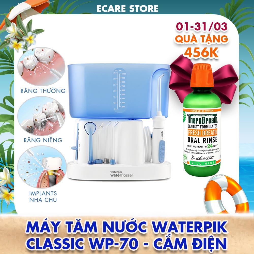 Máy tăm nước gia đình giúp vệ sinh răng miệng Waterpik Family WP70