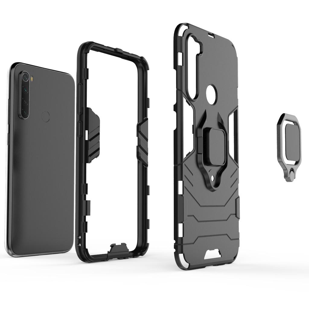 Ốp lưng cho Xiaomi Redmi Note 8 iron man chống sốc kèm nhẫn xoay chống xem video bảo vệ camera