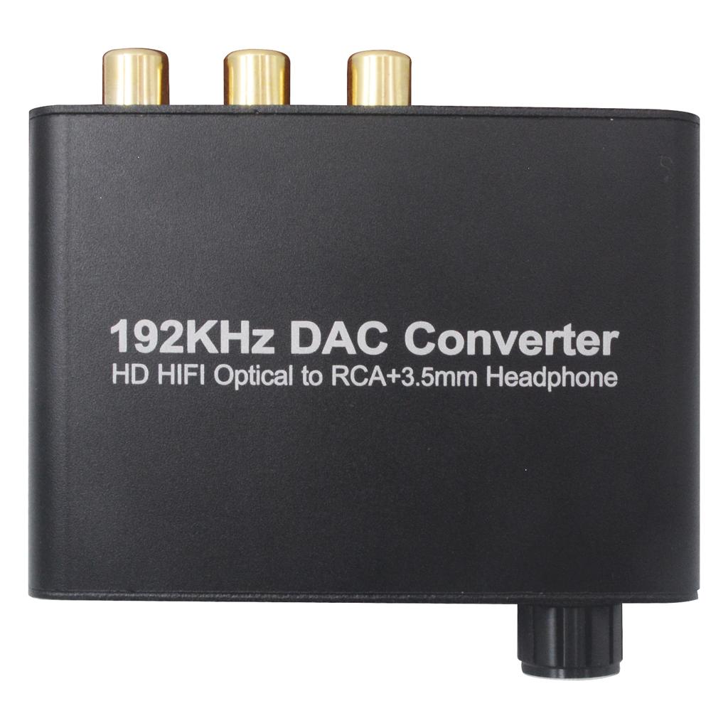 192kHz DAC Converter with Volume Adjustment Optical Coaxial Toslink to Analog