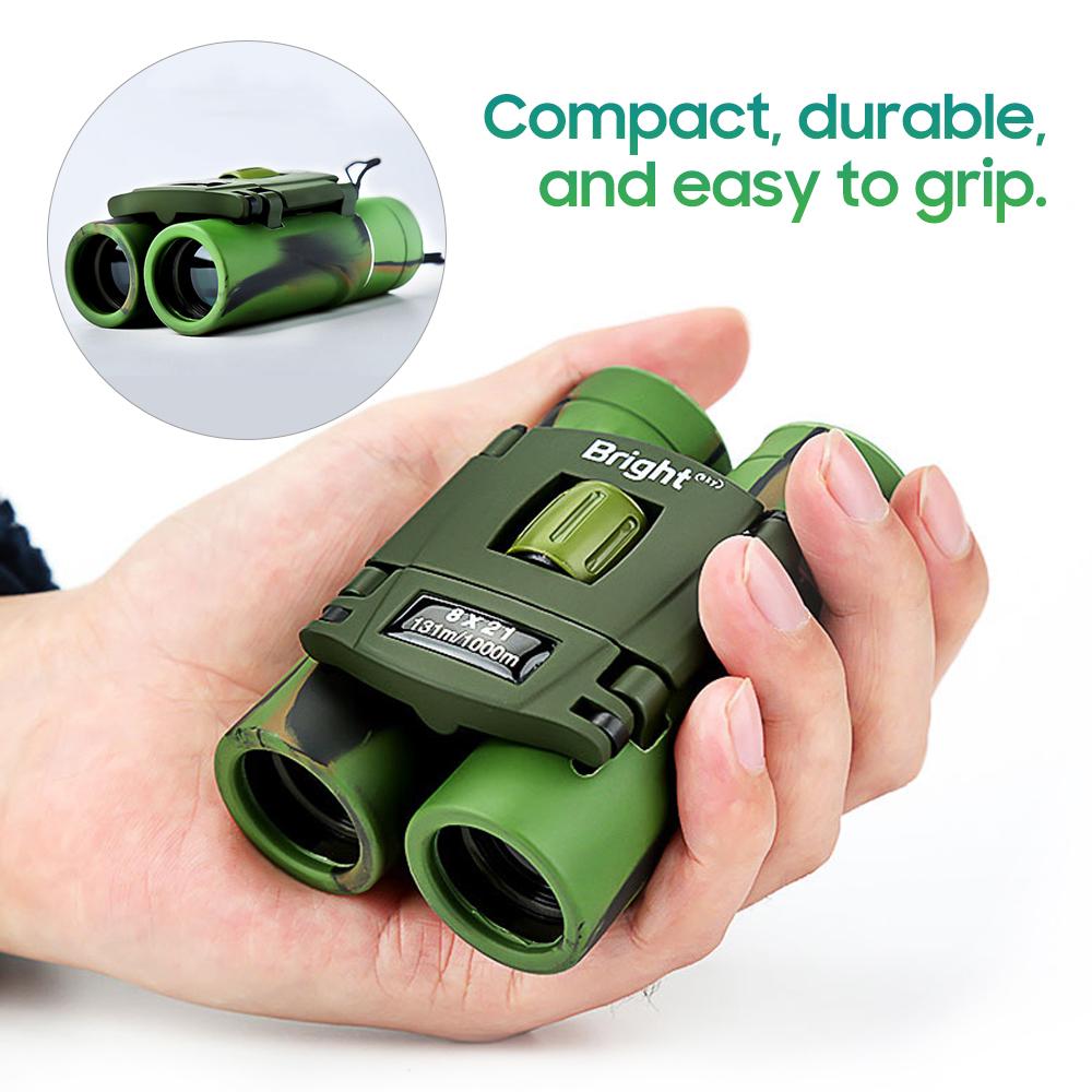 8×21 Compact HD Zoom Binoculars Long Distance High Definition BAK4 Prism Binocular Telescope with Diopter Ring