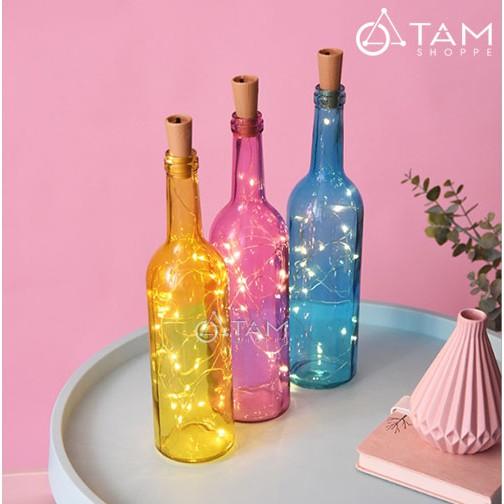 Dây đèn đom đóm nút chai 2m màu vàng ấm