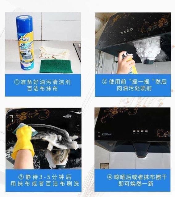 Chai xịt tẩy bếp đa năng KITCHEN CLEANER 500ml siêu tiện dụng