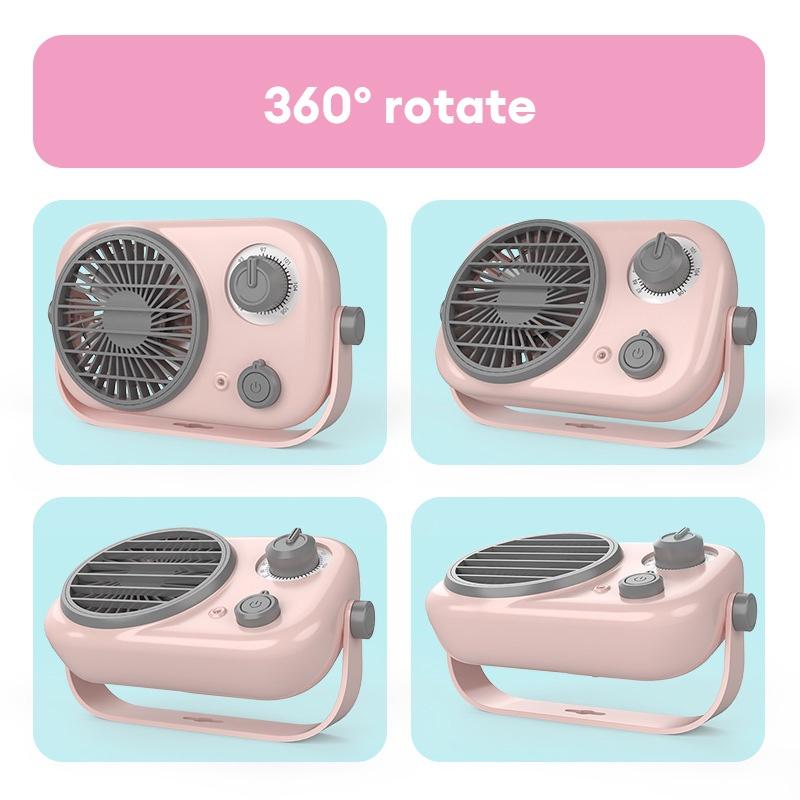 JIASHI Quạt Điện Mini Cầm Tay Kiểu retro Không Ồn Để Bàn Hàng nhập khẩu